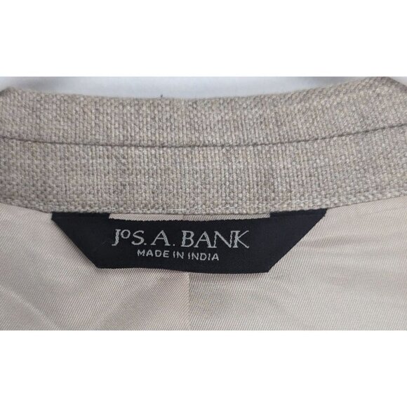 Jos A Bank Tan Grey Wool Bamboo Rayon 3 Button Sport Coat Jacket Blazer Sz 48L - Picture 7 of 8